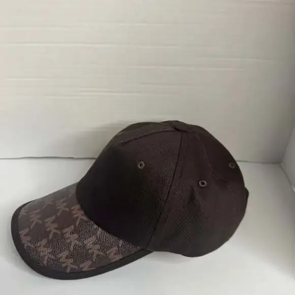 Michael Kors Signature MK Logo Print Baseball Cap Brown - Picture 2 of 5